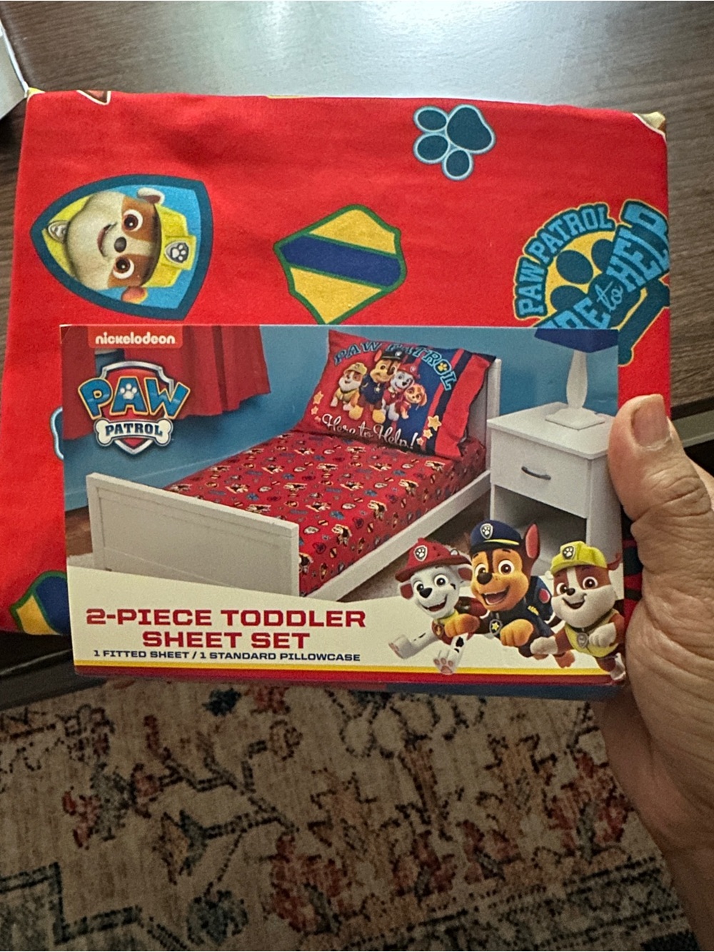 Paw Patrol Red Toddler Sheet Set with Multicolor Character Accents
